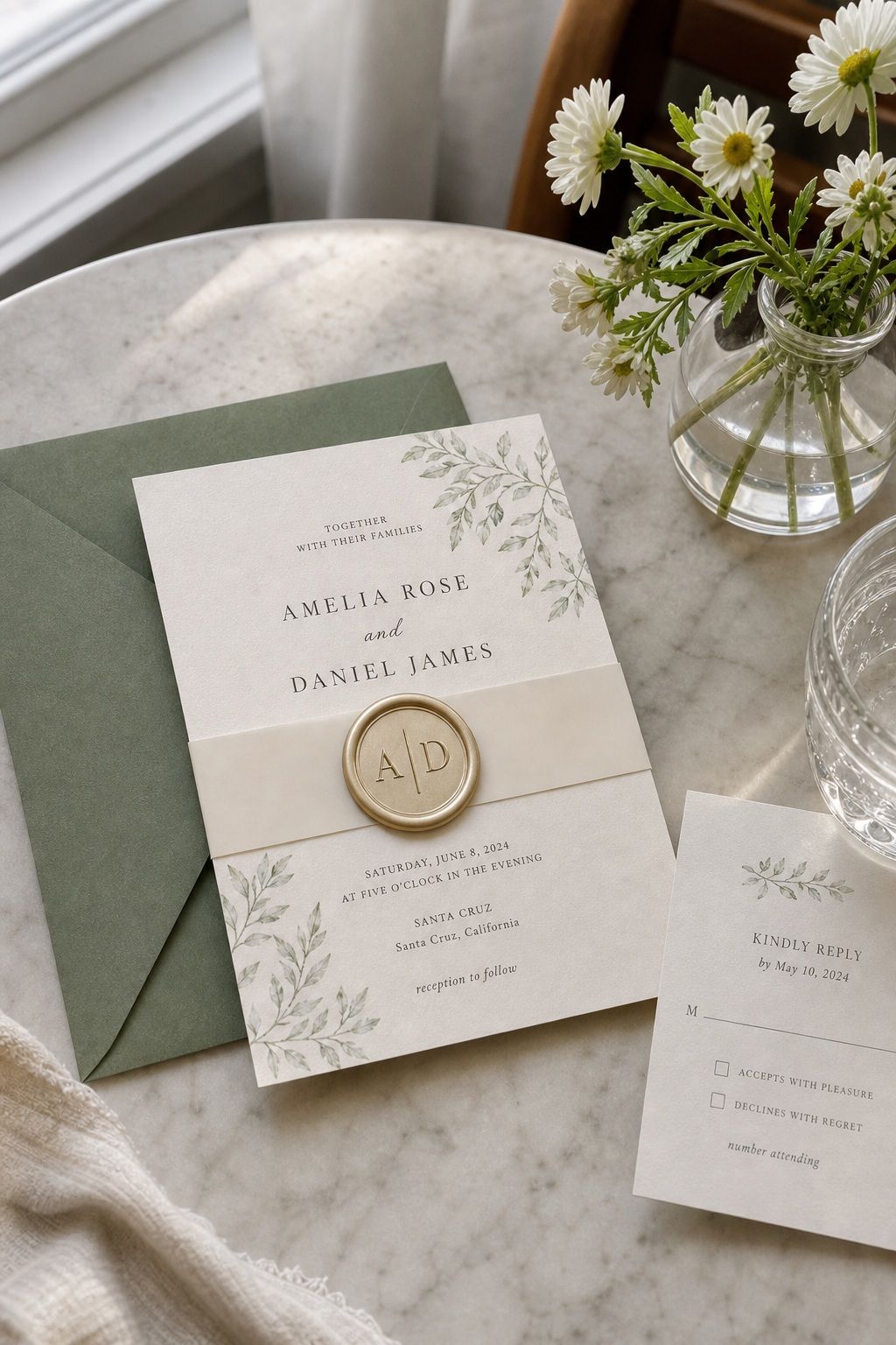 Add a Custom Monogram Seal small apartment idea for Top 16 Summer Wedding Invitation Ideas That Set the Tone for a Sunlit Celebration.