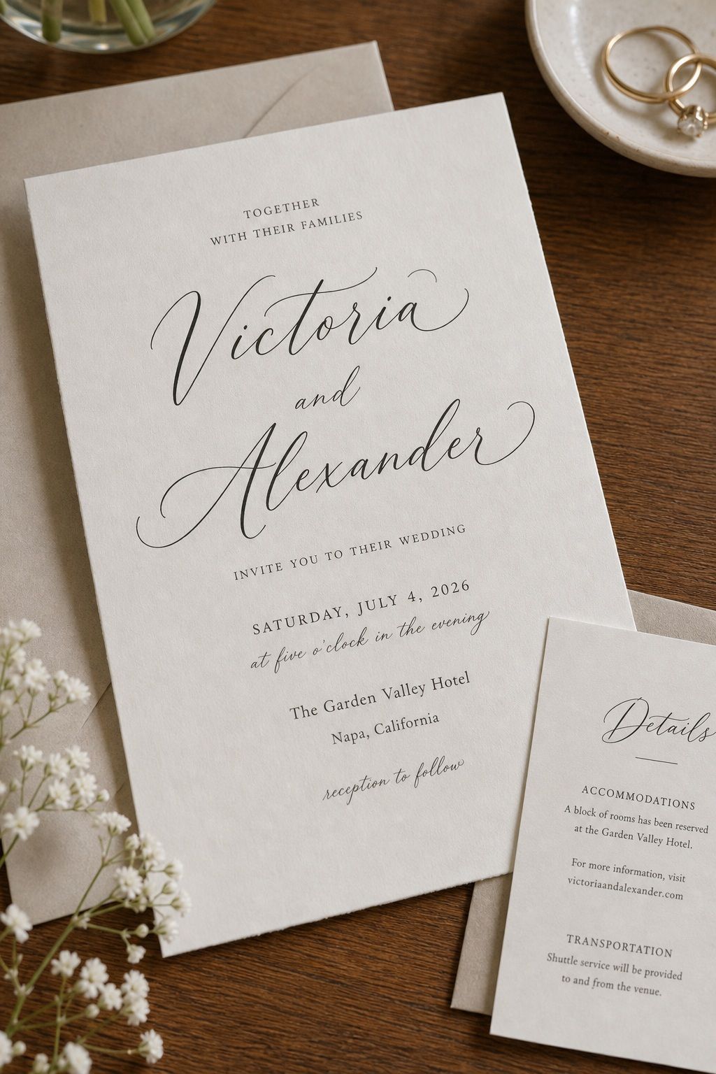 Use Calligraphy Script for Names and Headers small apartment idea for Top 16 Summer Wedding Invitation Ideas That Set the Tone for a Sunlit Celebration.