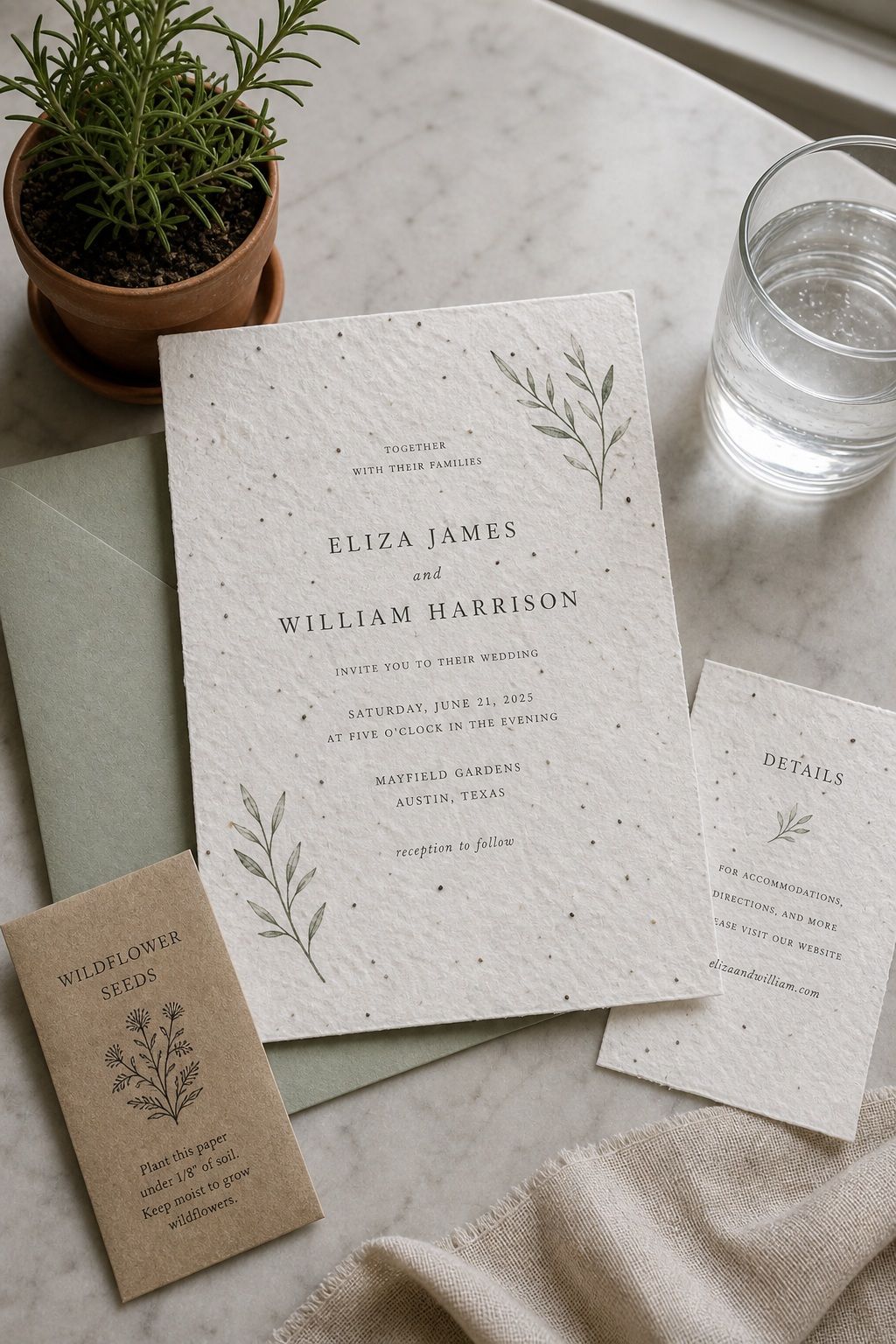 Use Seed Paper That Plants After the Wedding small apartment idea for Top 16 Summer Wedding Invitation Ideas That Set the Tone for a Sunlit Celebration.