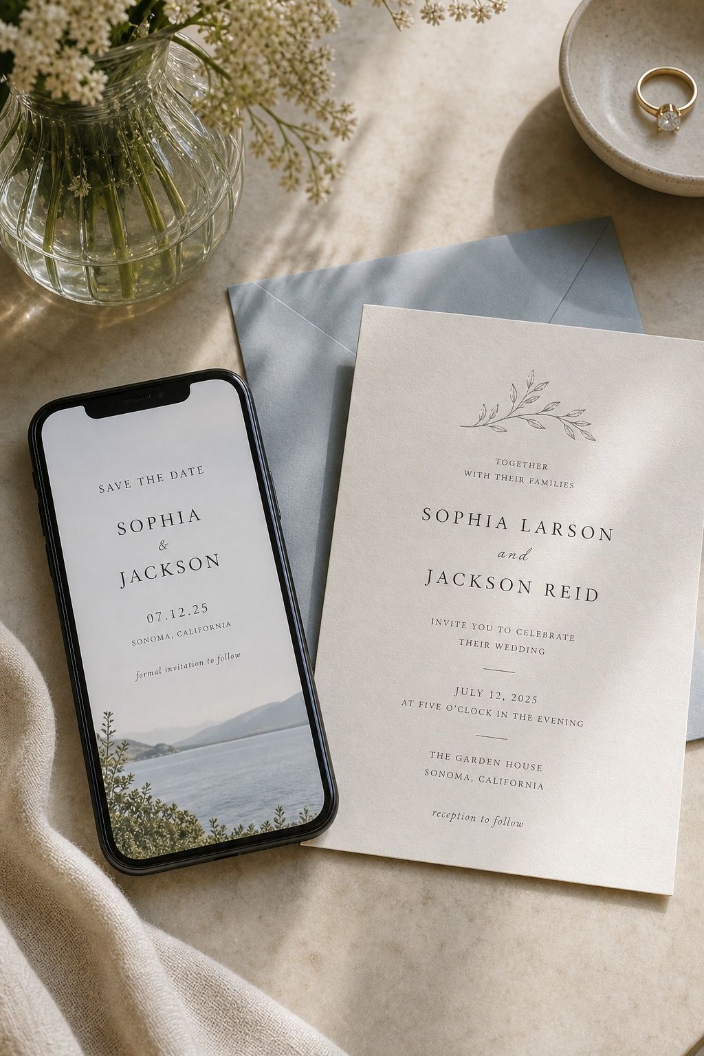 Send Digital Save the Dates Then Paper Invites small apartment idea for Top 16 Summer Wedding Invitation Ideas That Set the Tone for a Sunlit Celebration.