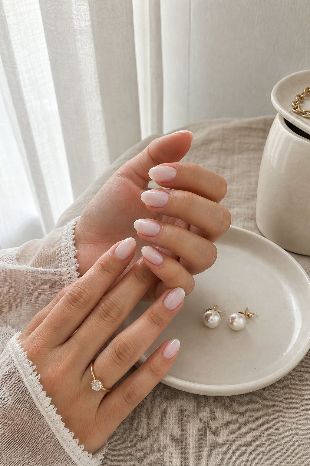 Milky White for Modern Minimalist small apartment idea for Top 18 Summer Wedding Nail Ideas for the Bride Who Wants Fresh and Floral.