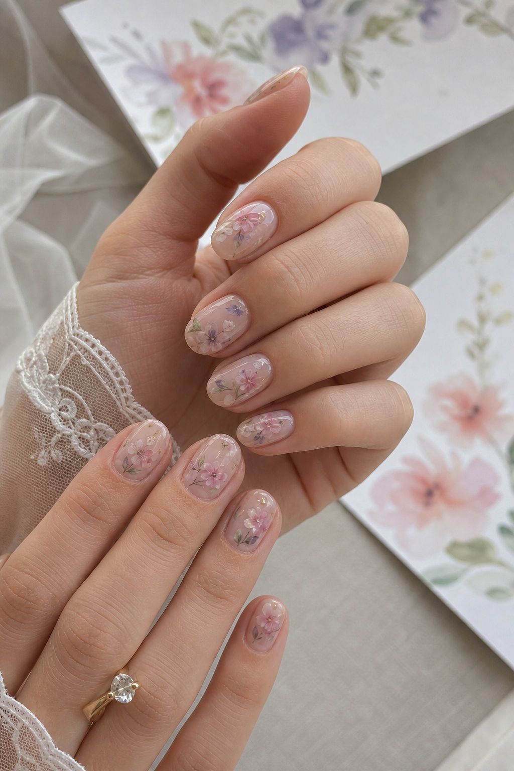 Watercolor Bloom Designs small apartment idea for Top 18 Summer Wedding Nail Ideas for the Bride Who Wants Fresh and Floral.