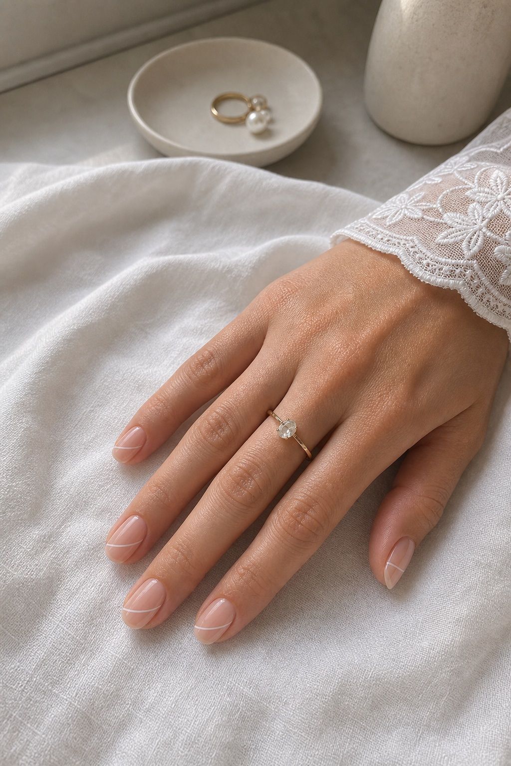 Single-Line Negative Space small apartment idea for Top 18 Summer Wedding Nail Ideas for the Bride Who Wants Fresh and Floral.