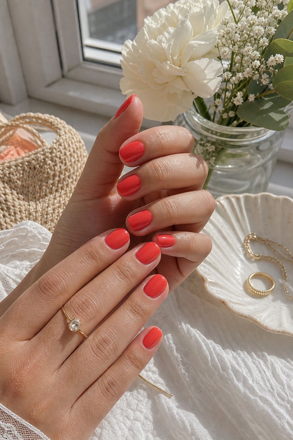 Coral Red for Beach Weddings small apartment idea for Top 18 Summer Wedding Nail Ideas for the Bride Who Wants Fresh and Floral.