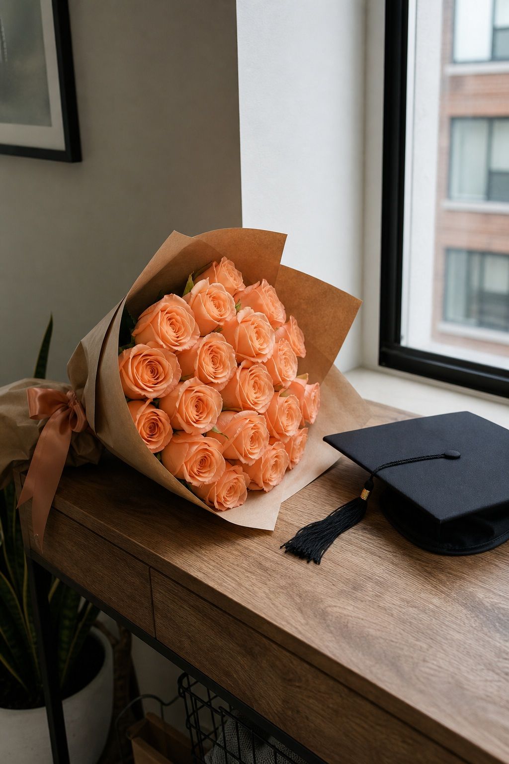 Single-Color Rose Bouquet small apartment idea for Top 16 Beautiful Graduation Bouquet Ideas to Celebrate the Big Day.