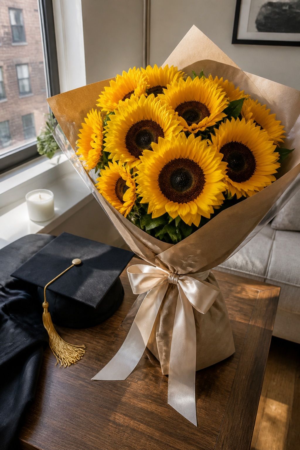 Sunflower Statement Bouquet small apartment idea for Top 16 Beautiful Graduation Bouquet Ideas to Celebrate the Big Day.