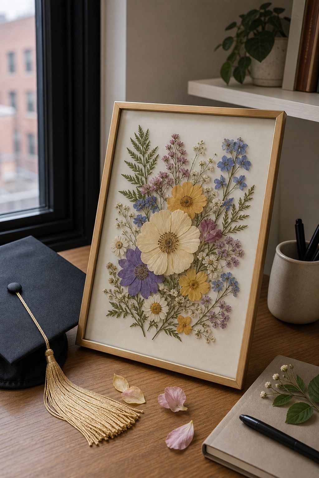 Pressed Flower Frame Alternative small apartment idea for Top 16 Beautiful Graduation Bouquet Ideas to Celebrate the Big Day.