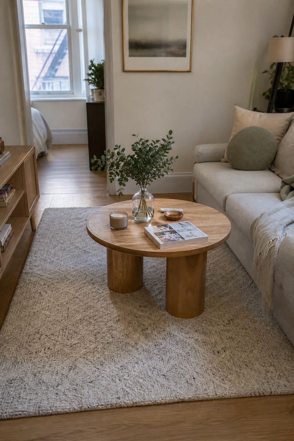 Round or Oval Coffee Tables Keep Traffic Flowing small apartment idea for Top 16 Small Apartment Coffee Table Ideas for Every Style.