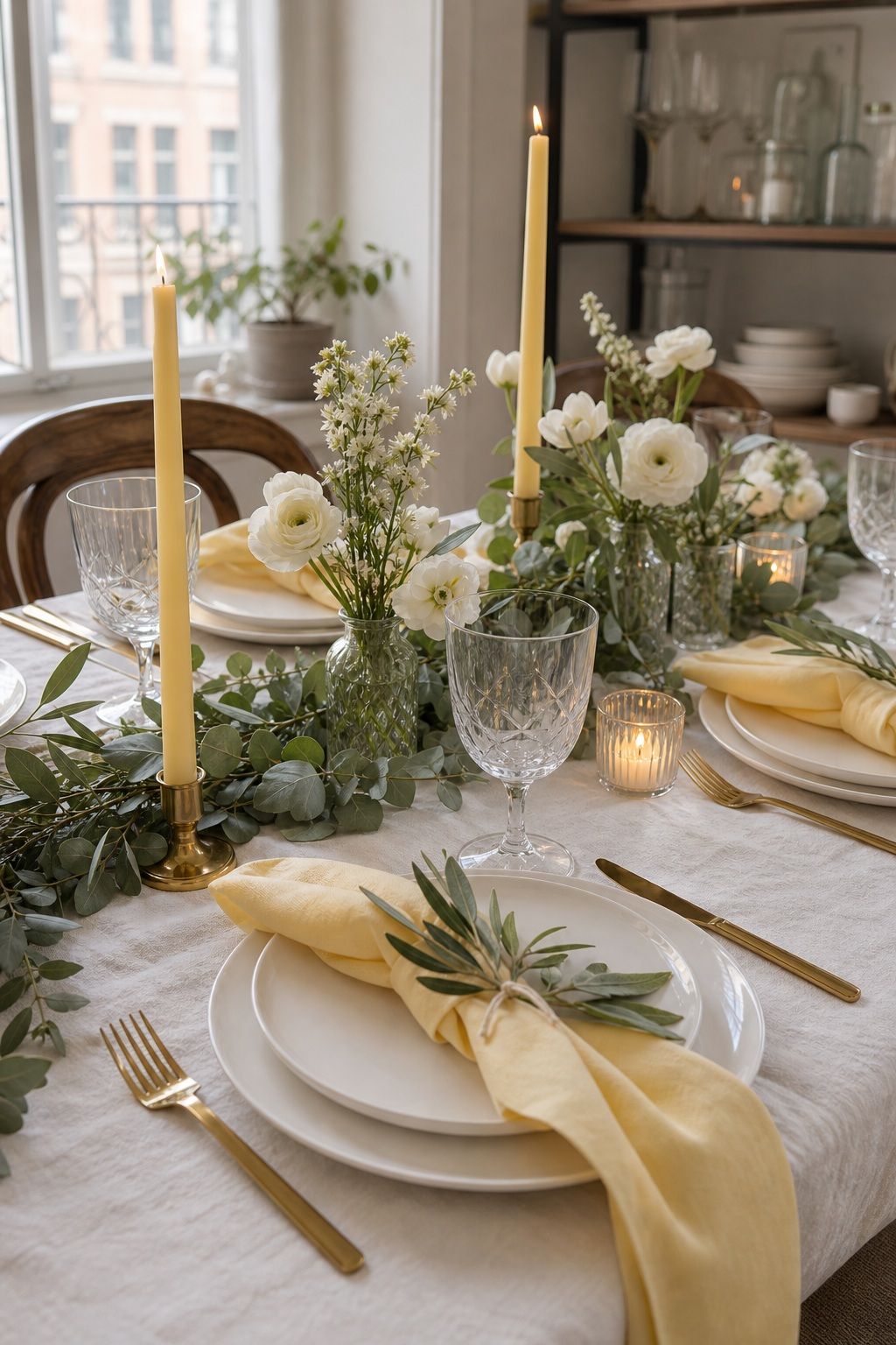 Butter Yellow and White With Sage Greenery small apartment idea for Top 20 Spring Wedding Ideas for a Fresh, Floral, and Budget-Friendly Celebration.