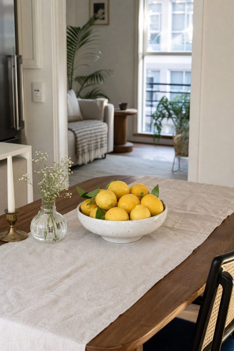 Lemon Bowl Centerpiece small apartment idea for Top 16 Quick Hacks for Vibrant Summer Decor with Lemons.