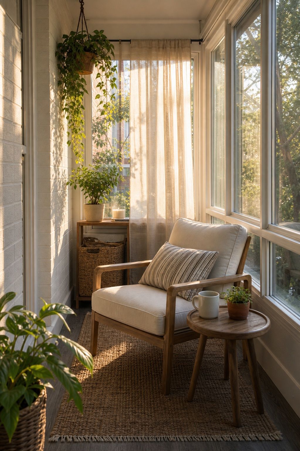 Plan for Morning Light Too small apartment idea for Top 18 Calm Sunroom Porch Ideas for Slow Mornings in Apartments and Small Outdoor Spaces.