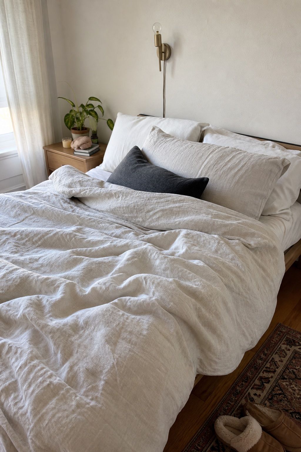 Switch to a Lightweight Linen Duvet small apartment idea for Top 18 Best Bedroom Summer Decor Ideas for Small Apartments.