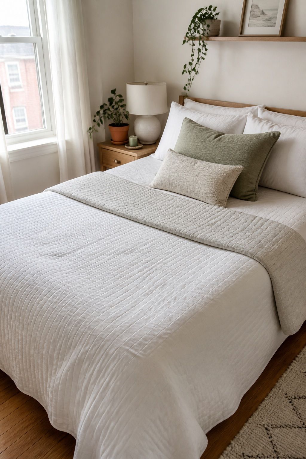 Use a Coverlet Instead of a Duvet small apartment idea for Top 18 Best Bedroom Summer Decor Ideas for Small Apartments.