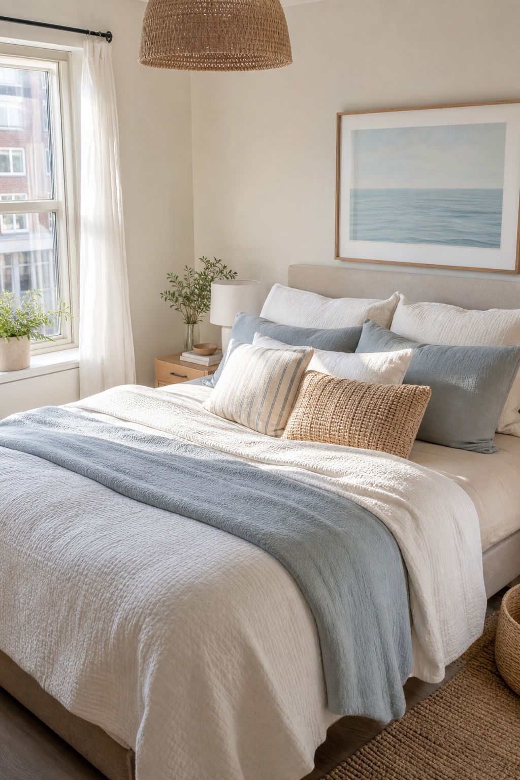 Build on a Soft Coastal Palette small apartment idea for Top 18 Best Bedroom Summer Decor Ideas for Small Apartments.