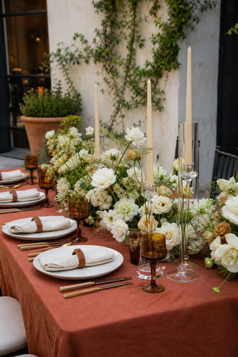 Terracotta and Cream With Cognac Accents small apartment idea for Top 18 Late Summer Wedding Ideas That Capture August and September Magic.