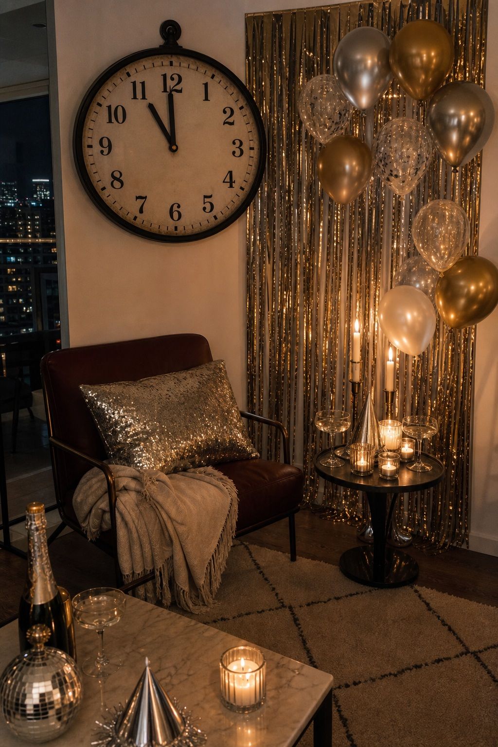 Build a Dedicated Countdown Corner small apartment idea for Top 19 Creative New Years Party Ideas for an Unforgettable Night.