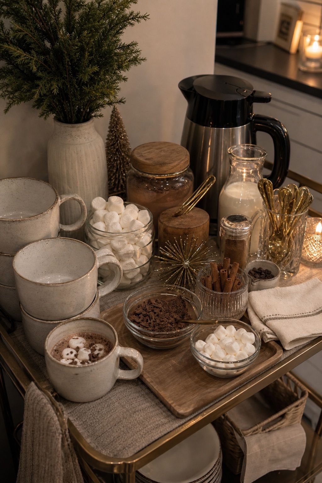 Set Up a Hot Chocolate or Coffee Bar small apartment idea for Top 19 Creative New Years Party Ideas for an Unforgettable Night.