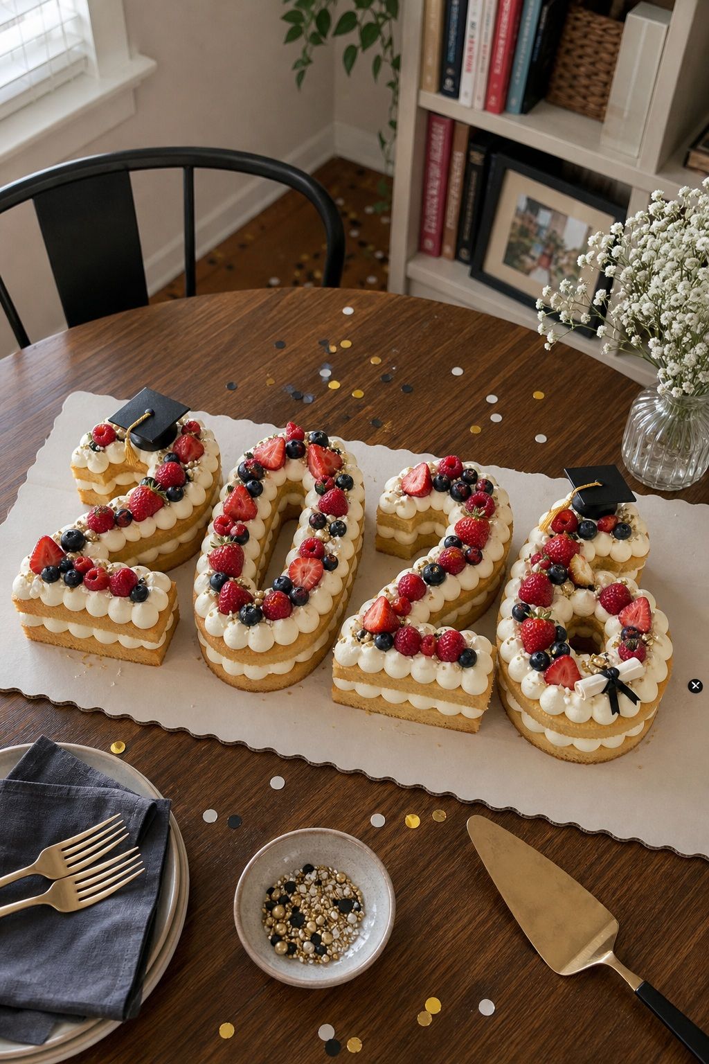 Number-Shaped Layer Cake for the Graduation Year small apartment idea for Top 15 Easy Graduation Cake Ideas for a Memorable Sweet Treat.