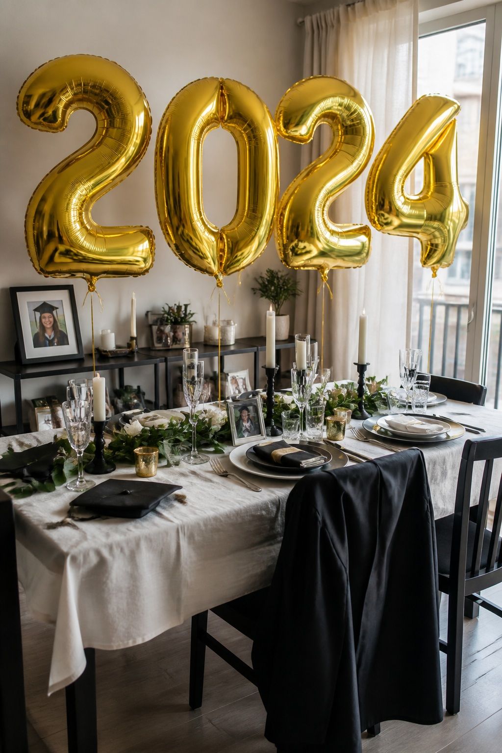 Giant Graduation Year Balloon Numbers small apartment idea for Top 16 Creative Graduation Table Decorations to Impress Guests.