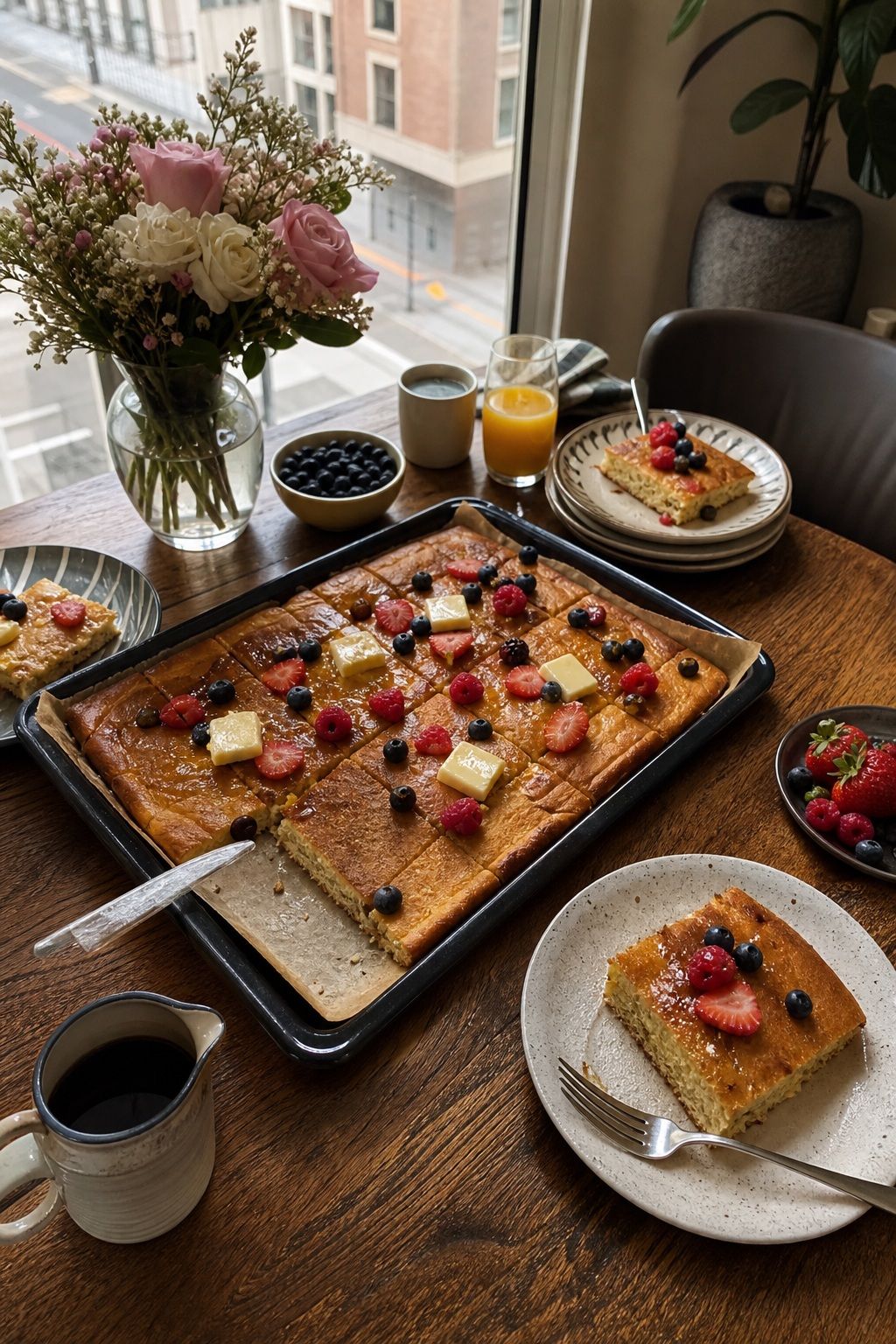 Sheet Pan Pancakes for a Crowd small apartment idea for Top 17 Mother's Day Brunch Ideas for a Beautiful Celebration at Home.