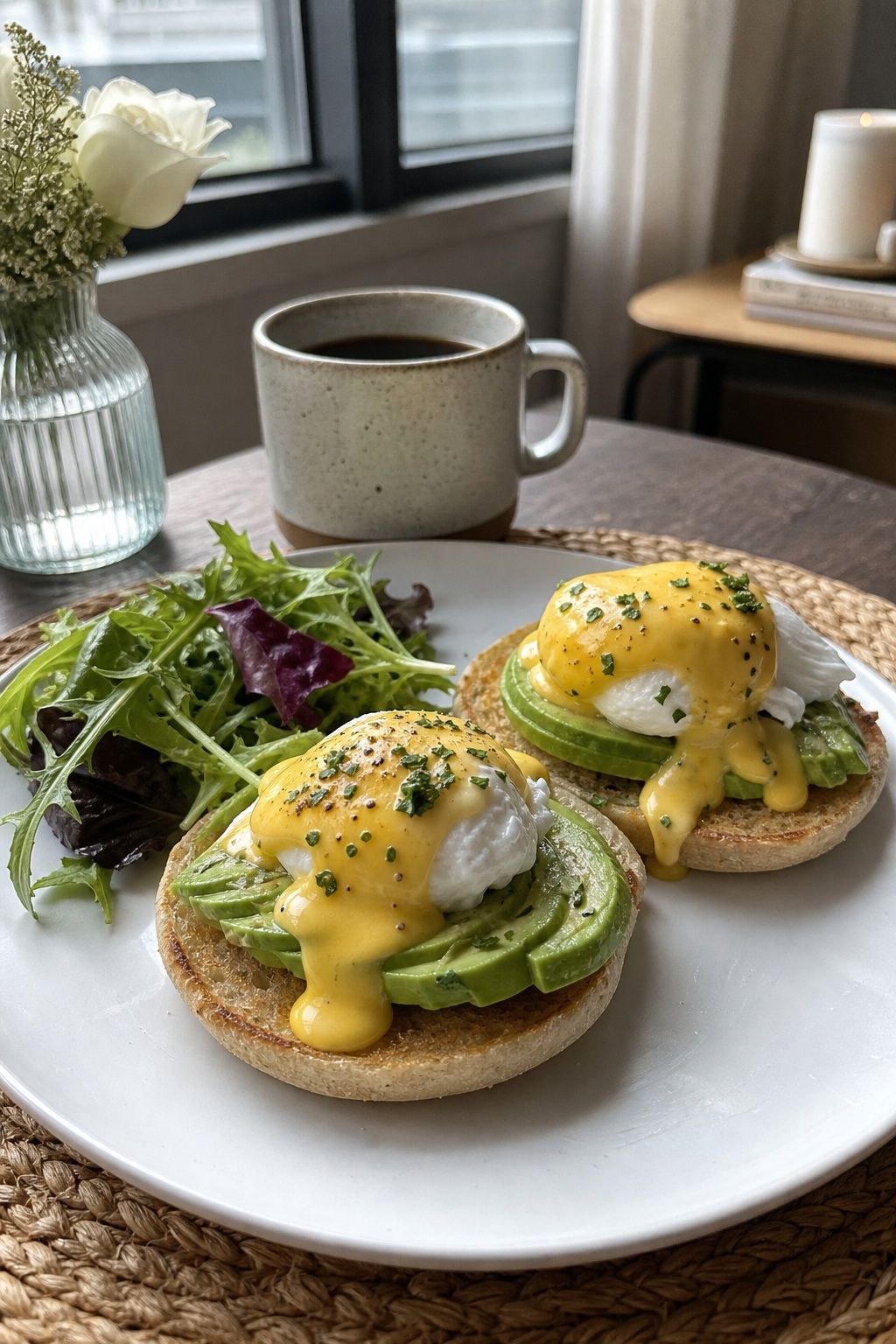 Eggs Benedict with Avocado small apartment idea for Top 17 Mother's Day Brunch Ideas for a Beautiful Celebration at Home.