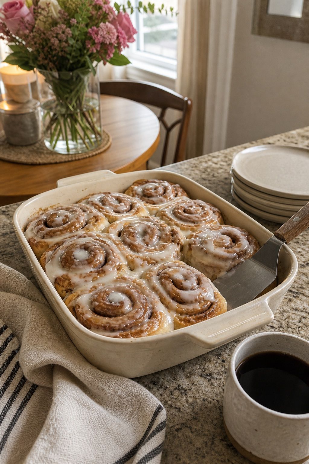 Overnight Cinnamon Roll Bake small apartment idea for Top 17 Mother's Day Brunch Ideas for a Beautiful Celebration at Home.