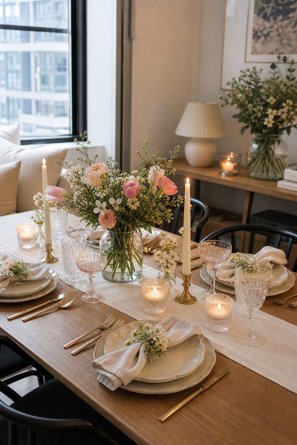 A Simple Spring Tablescape small apartment idea for Top 17 Mother's Day Brunch Ideas for a Beautiful Celebration at Home.