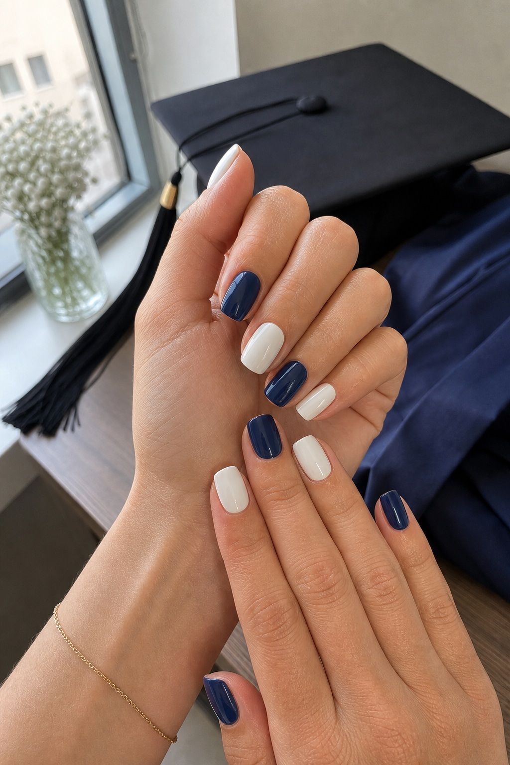 School Color Solid Nails small apartment idea for Top 18 Trendy Graduation Nails Ideas for Every Taste.