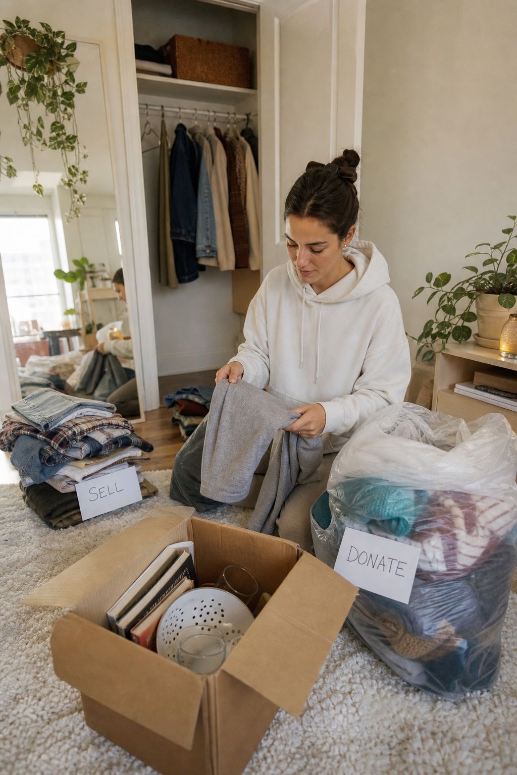 Decluttering and Donation Strategy small apartment idea for Apartment Moving-Out Checklist: Get Your Full Security Deposit Back.