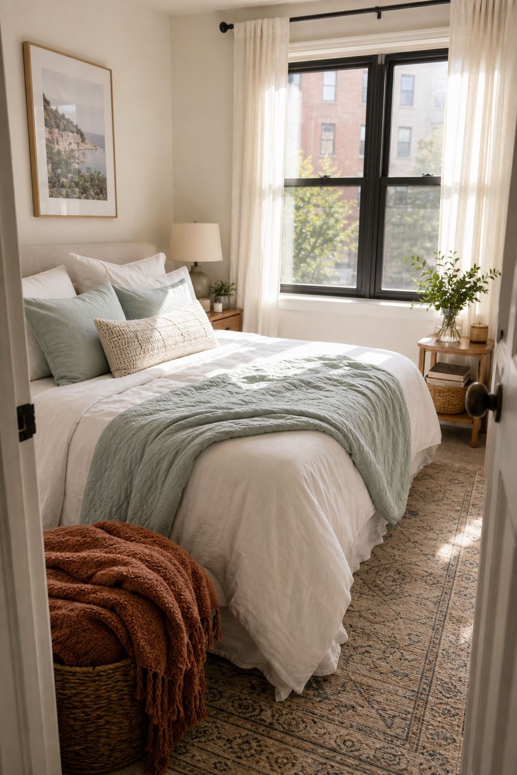 Switch to White or Pastel Bedding for Visual Coolness small apartment idea for Top 18 Apartment Summer Decor Ideas to Refresh Every Room.