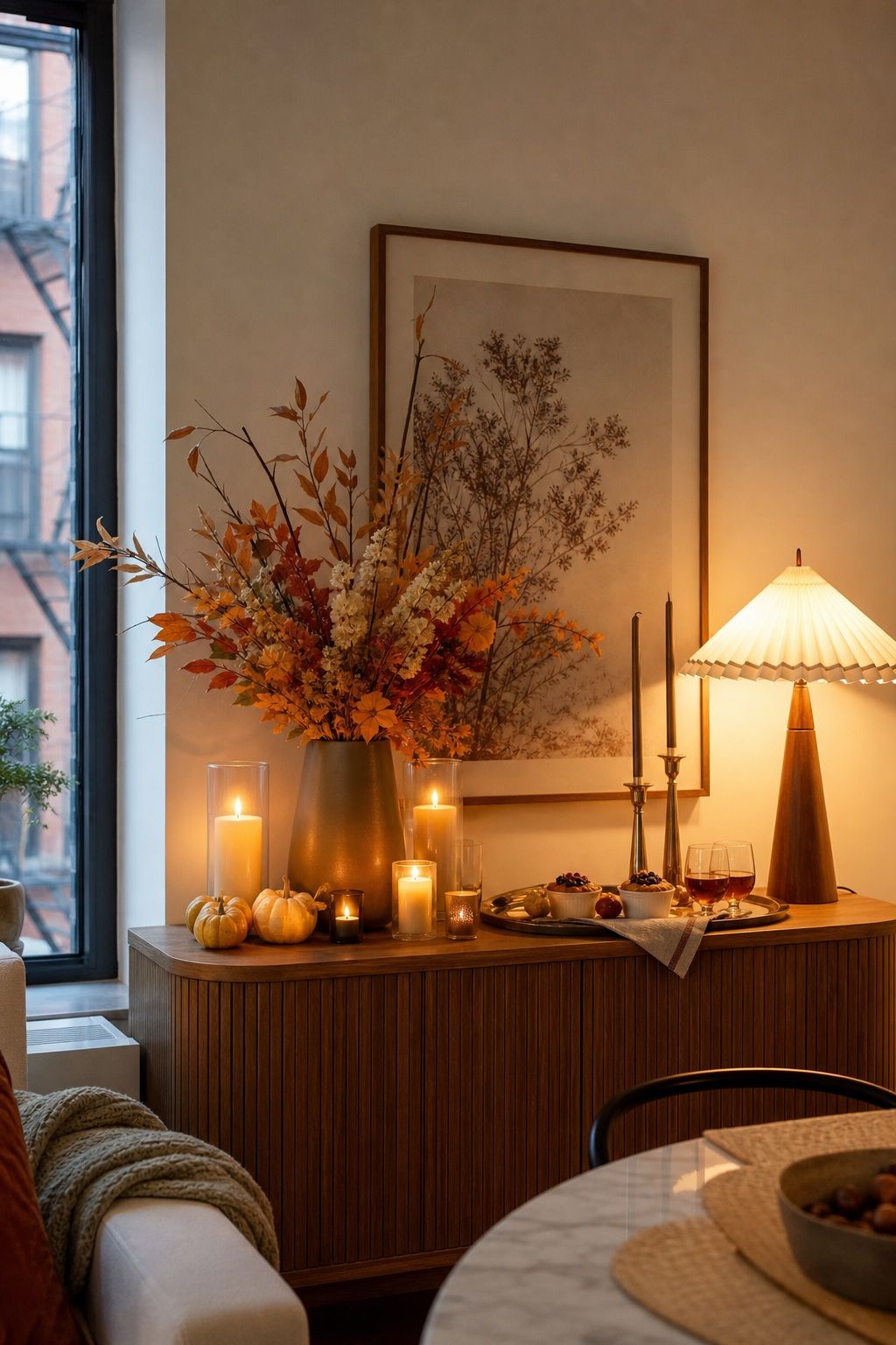Create One Ambient Focal Moment small apartment idea for Top 18 Friendsgiving Ideas for a Cozy, Memorable Celebration.