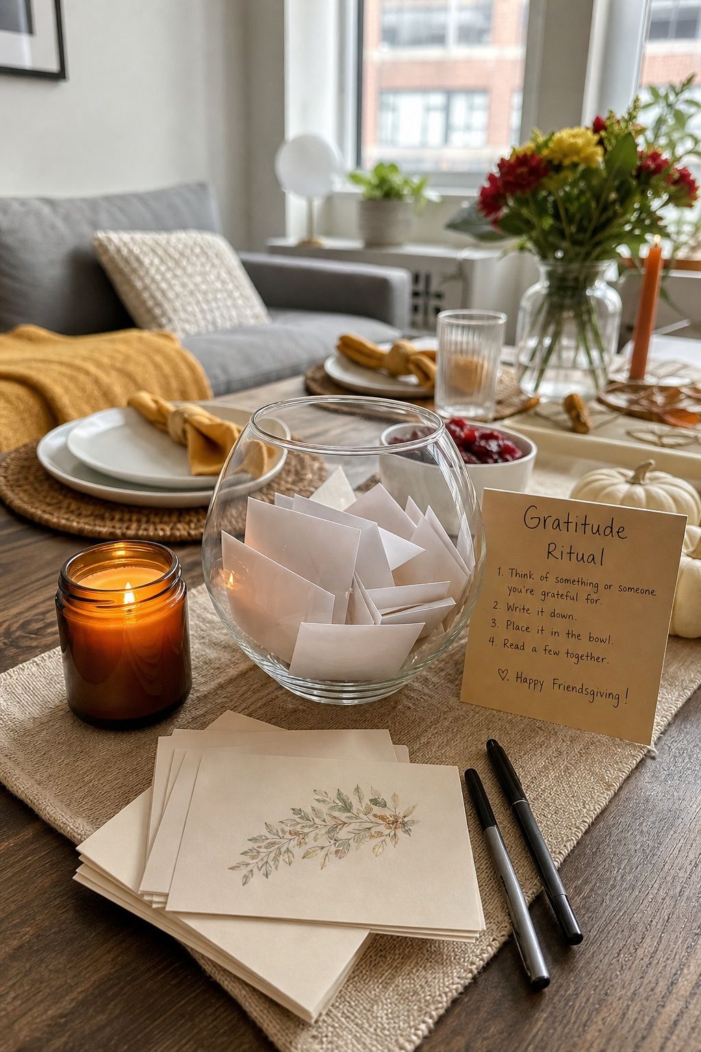 Build in a Gratitude Ritual small apartment idea for Top 18 Friendsgiving Ideas for a Cozy, Memorable Celebration.
