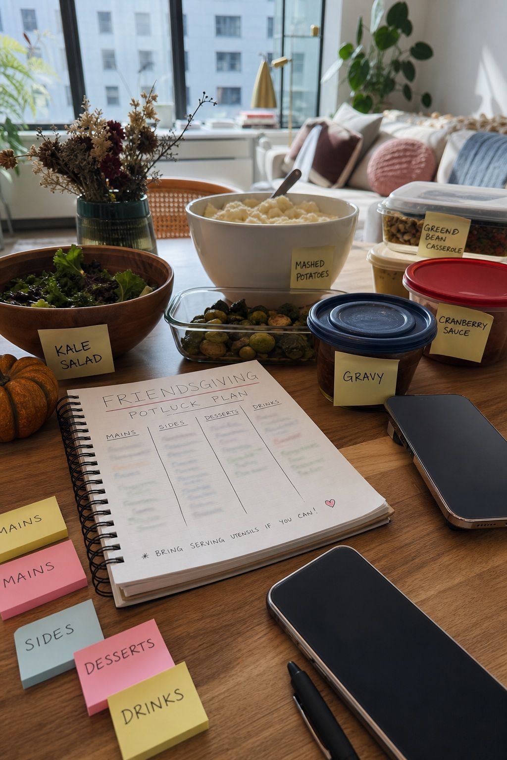 Divide the Work With a Potluck Plan small apartment idea for Top 18 Friendsgiving Ideas for a Cozy, Memorable Celebration.