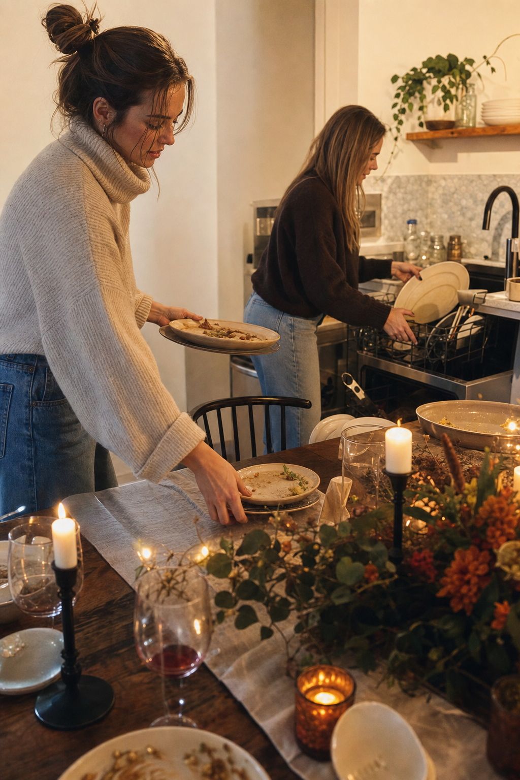 Designated Cleanup Helpers (Not the Host) small apartment idea for Top 20 Hosting Friendsgiving Ideas to Create a Cozy and Stylish Celebration.
