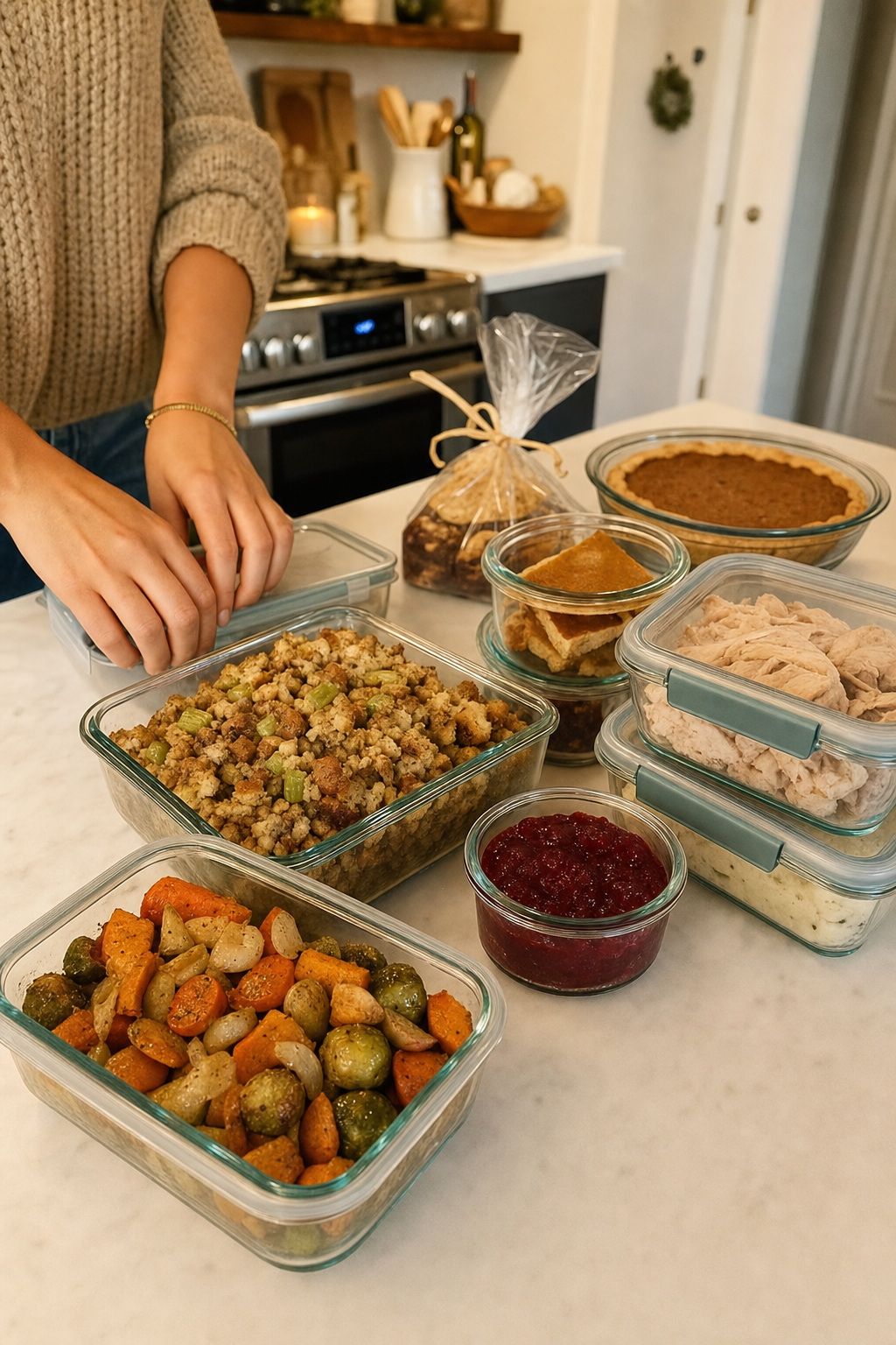 Send-Home Leftovers in Reusable Containers small apartment idea for Top 20 Hosting Friendsgiving Ideas to Create a Cozy and Stylish Celebration.