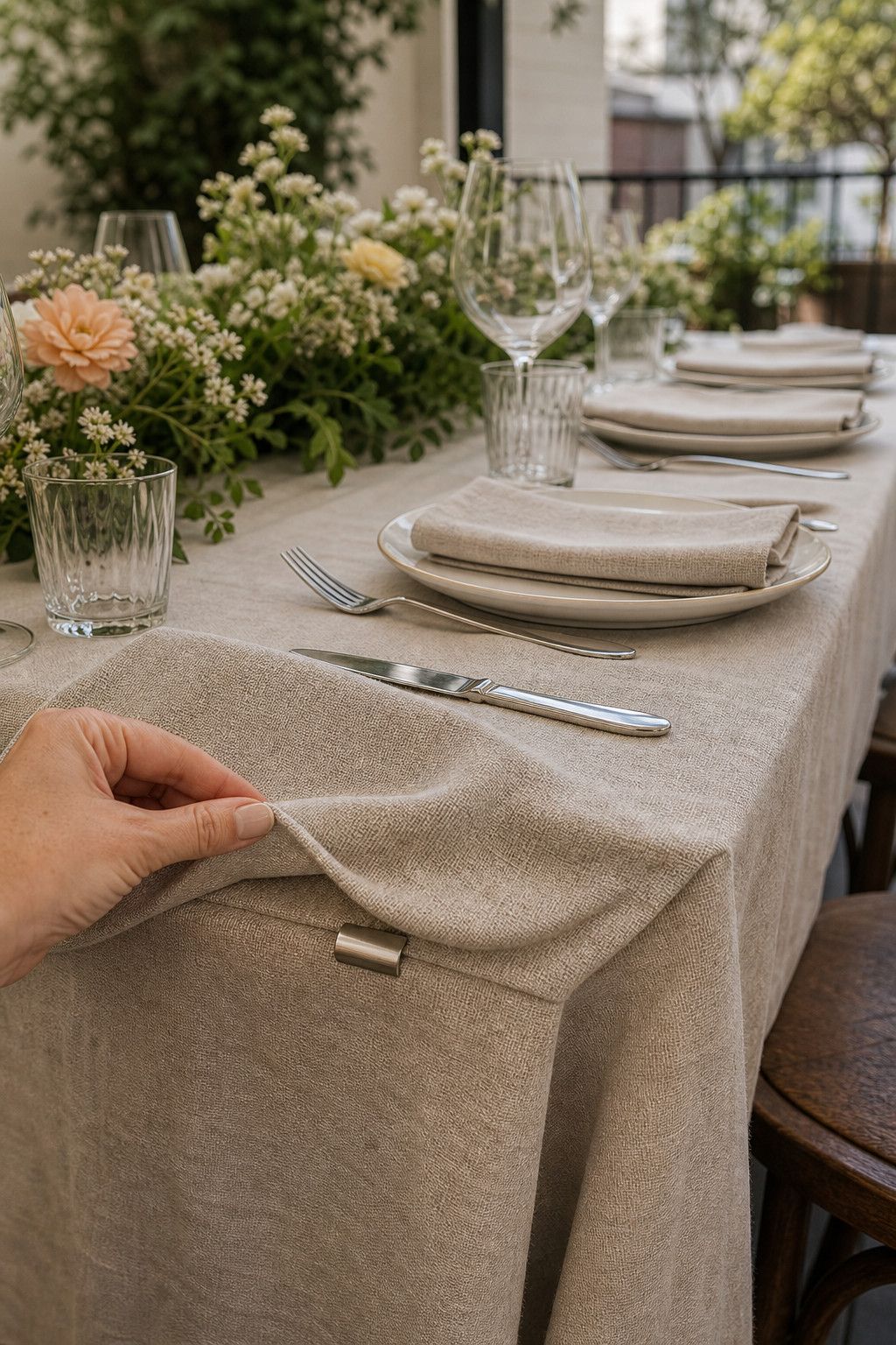Add a Metallic-Trimmed or Linen Napkin small apartment idea for Top 17 Best New Year Table Setting Ideas for Small Apartments.
