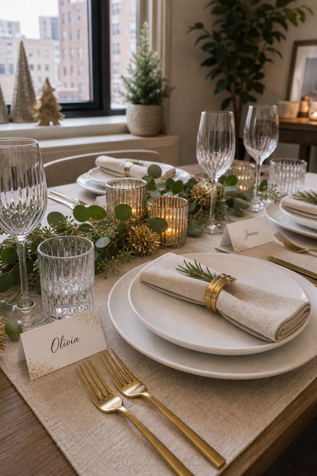 Add a Personalized Place Card at Each Setting small apartment idea for Top 17 Best New Year Table Setting Ideas for Small Apartments.