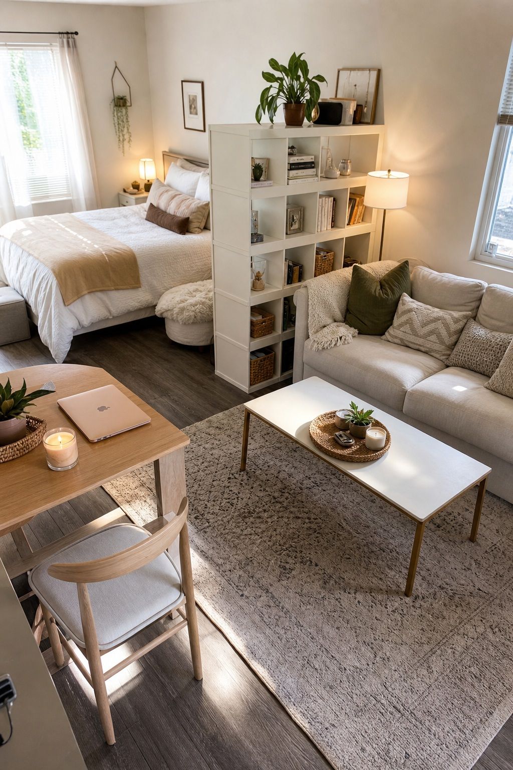 The 3 Zones Every Studio Needs studio apartment layout idea for Studio Apartment Layout Ideas That Give Every Zone Its Own Purpose.