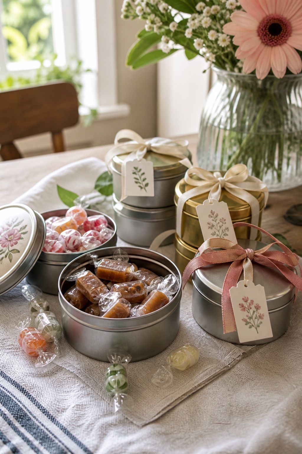 Hard Candy or Caramels in Decorative Tins small apartment idea for Top 17 Summer Wedding Favors Guests Will Actually Use and Love.