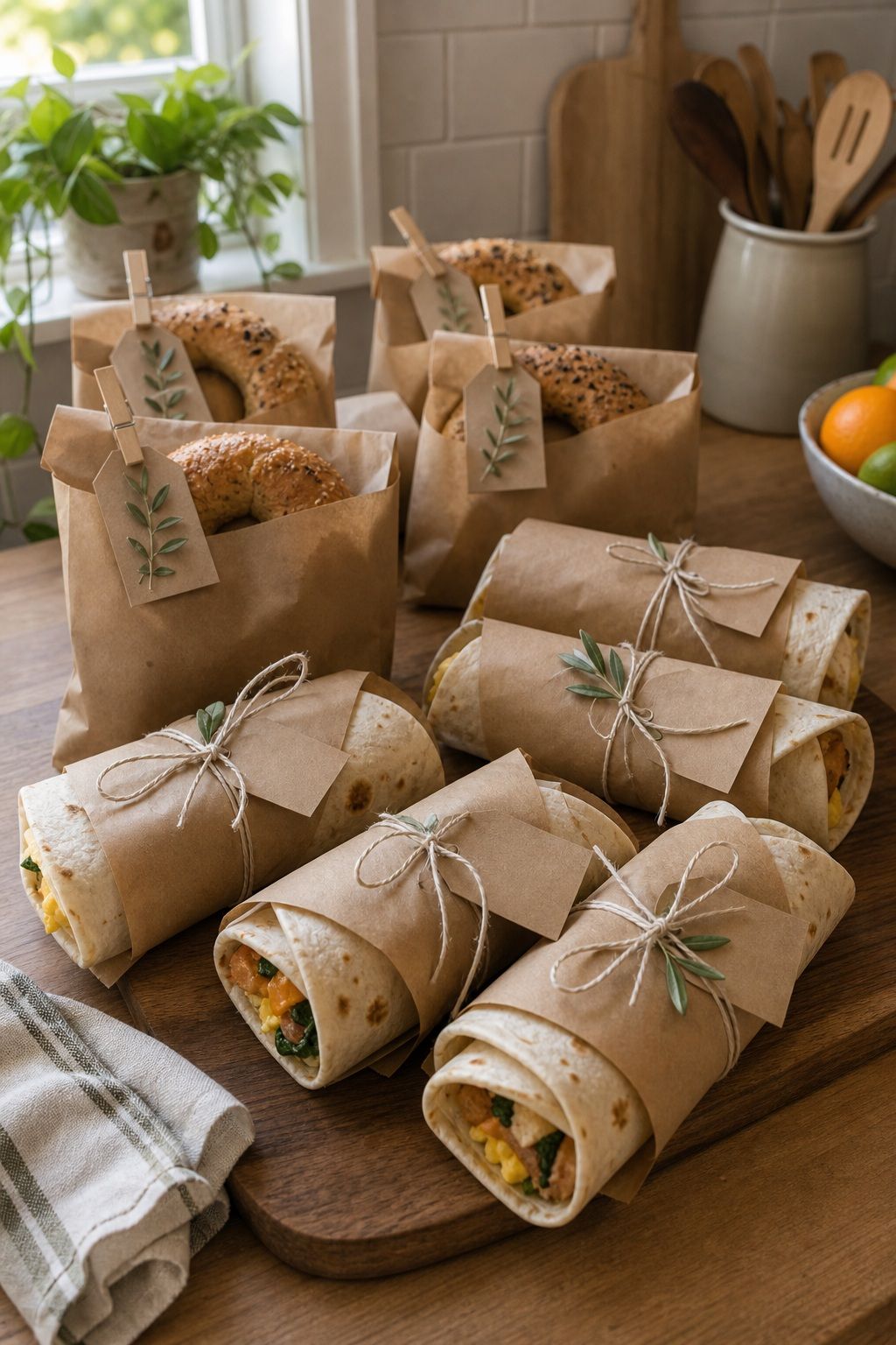 Breakfast Burrito or Bagel Bags To-Go small apartment idea for Top 17 Summer Wedding Favors Guests Will Actually Use and Love.