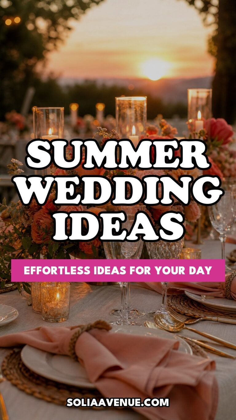 Pinterest pin for Top 22 Summer Wedding Ideas That Make Your Day Feel Effortless and Unforgettable from Solia Avenue.