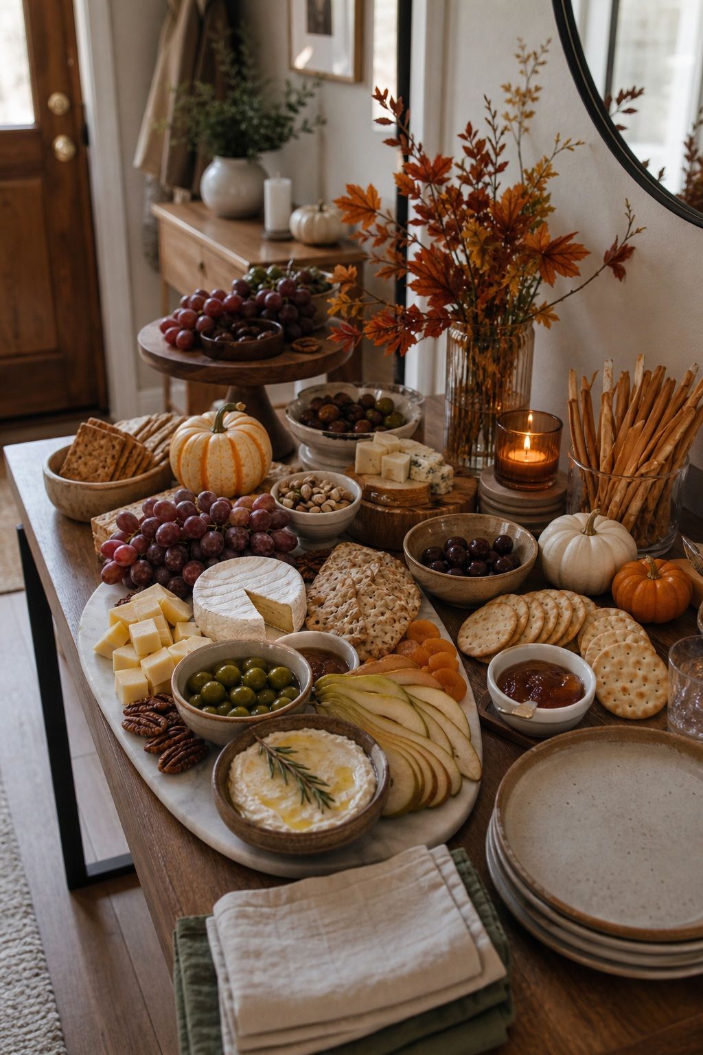 Build a Grazing Table for Arrivals small apartment idea for Top 19 Best Thanksgiving Party Ideas for Small Apartments.