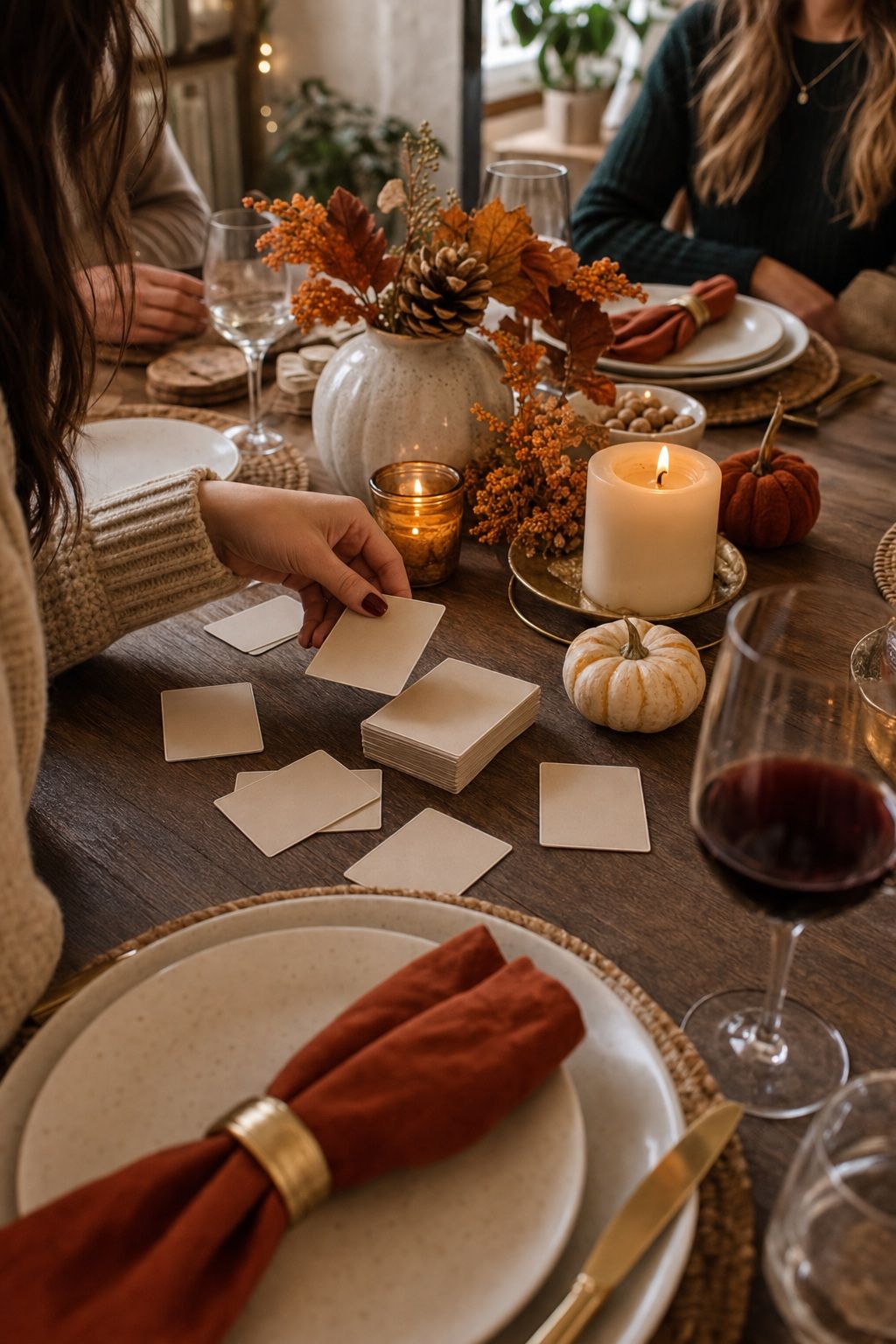 Start a Conversation Game at the Table small apartment idea for Top 19 Best Thanksgiving Party Ideas for Small Apartments.