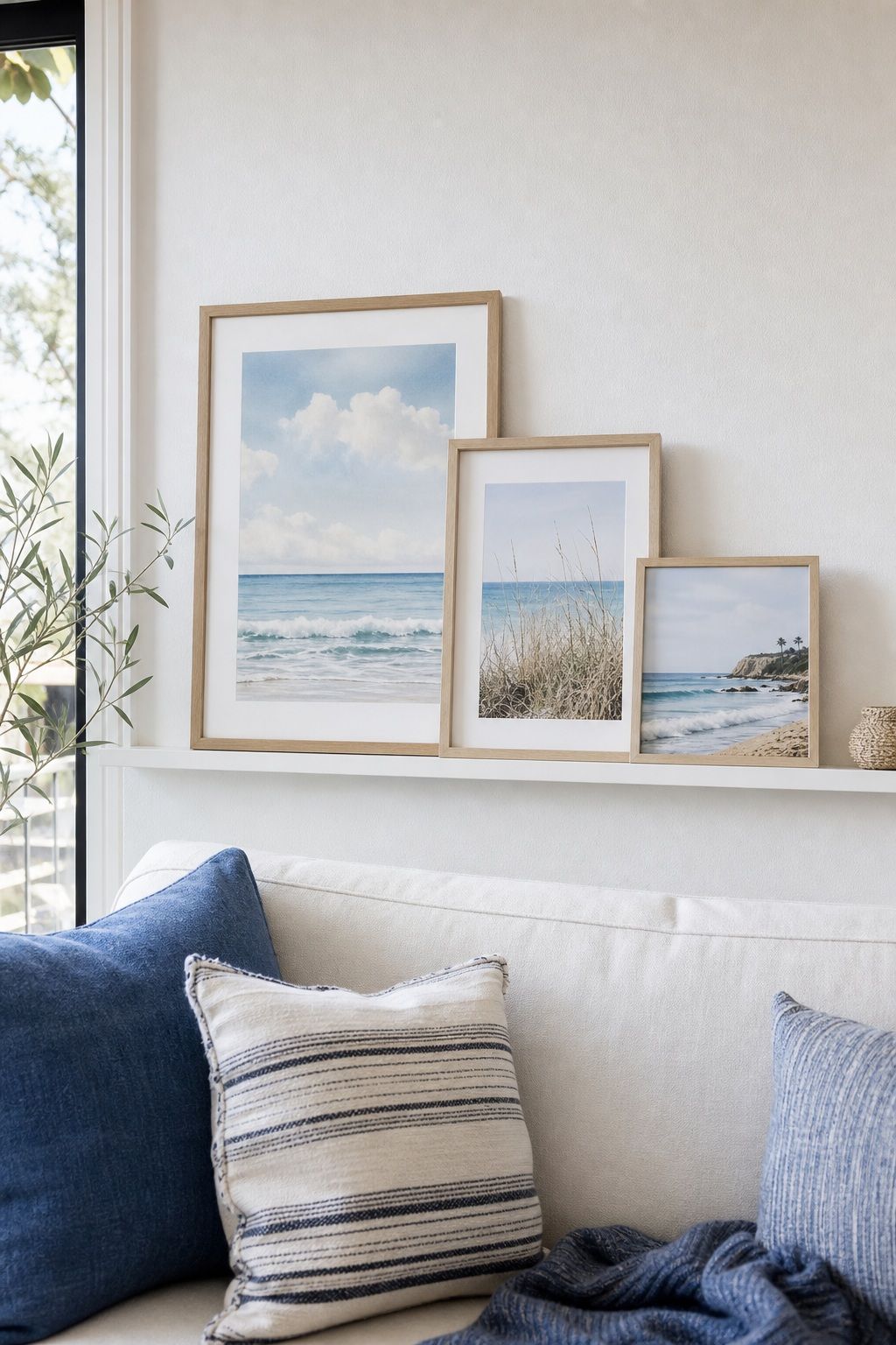 Coastal Print Wall Art small apartment idea for Top 17 Light and Airy Blue Summer Decor Inspirations for Small Apartments.