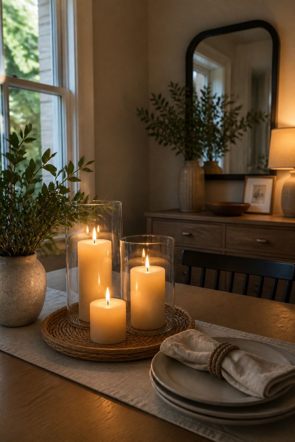 Pillar Candles for Evening Glow small apartment idea for Top 17 Simple Steps for Perfect Dining Room Summer Decor.