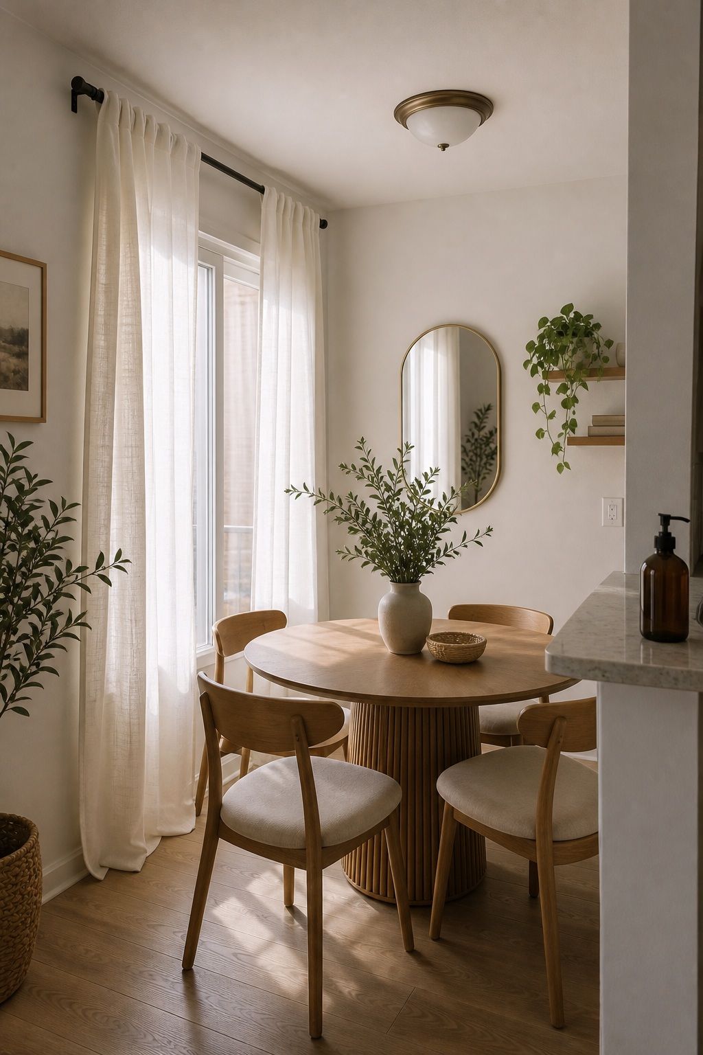 White Linen Curtains small apartment idea for Top 17 Simple Steps for Perfect Dining Room Summer Decor.