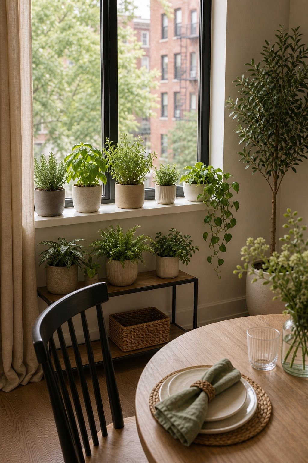 Window Plant Display small apartment idea for Top 17 Simple Steps for Perfect Dining Room Summer Decor.