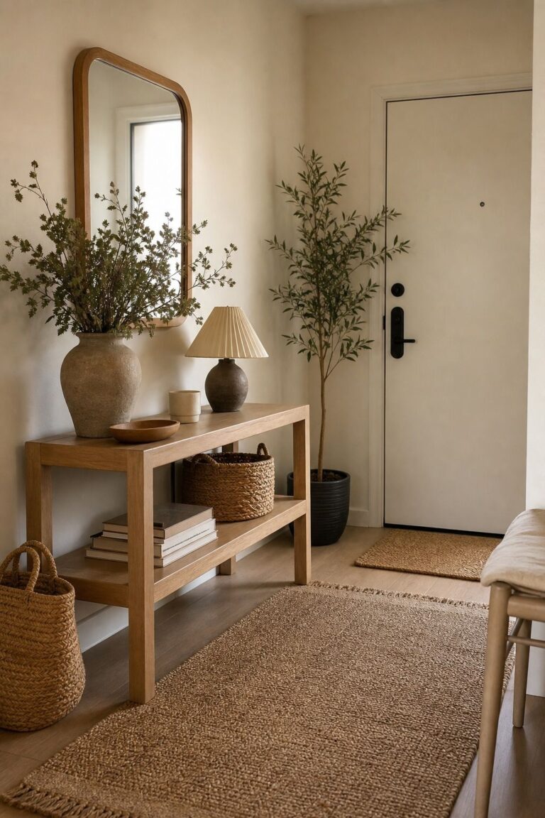 Set a Warm Neutral Base small apartment idea for Top 16 Entryway Zen Home Decor Ideas for Apartments.