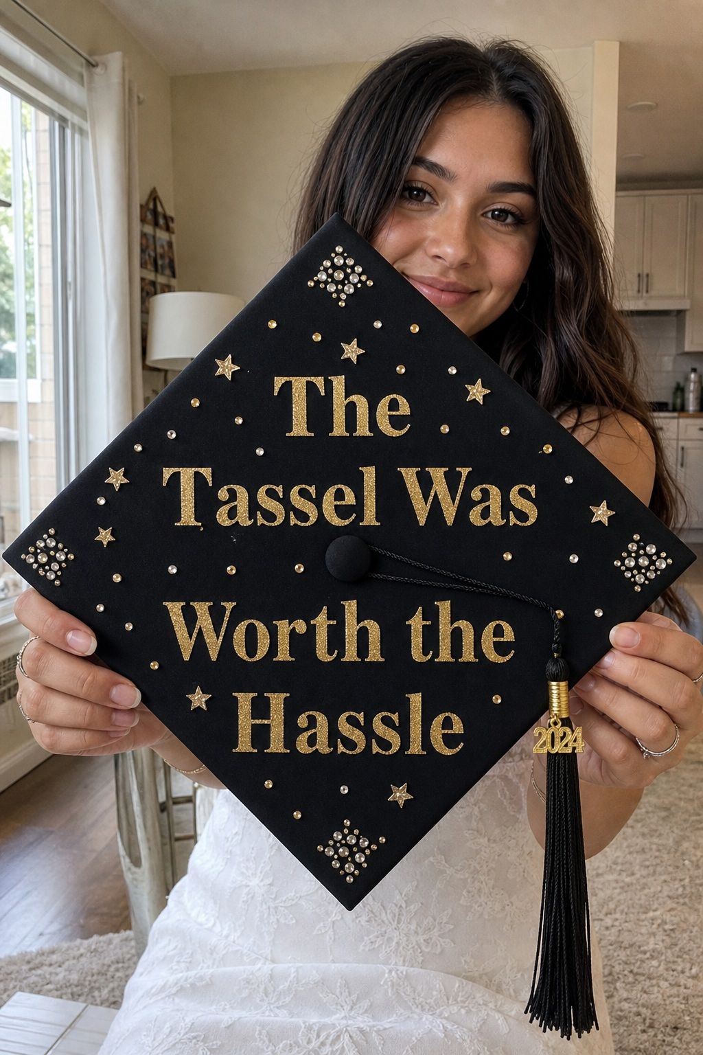 "The Tassel Was Worth the Hassle" small apartment idea for Top 20 Creative Graduation Cap Designs to Celebrate Your Big Day.