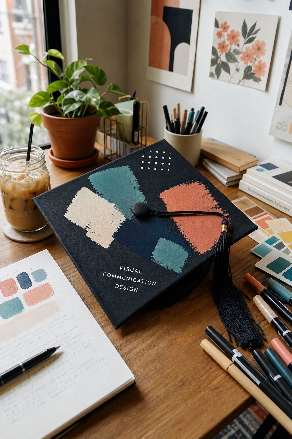 Major-Themed Color Palette small apartment idea for Top 20 Creative Graduation Cap Designs to Celebrate Your Big Day.